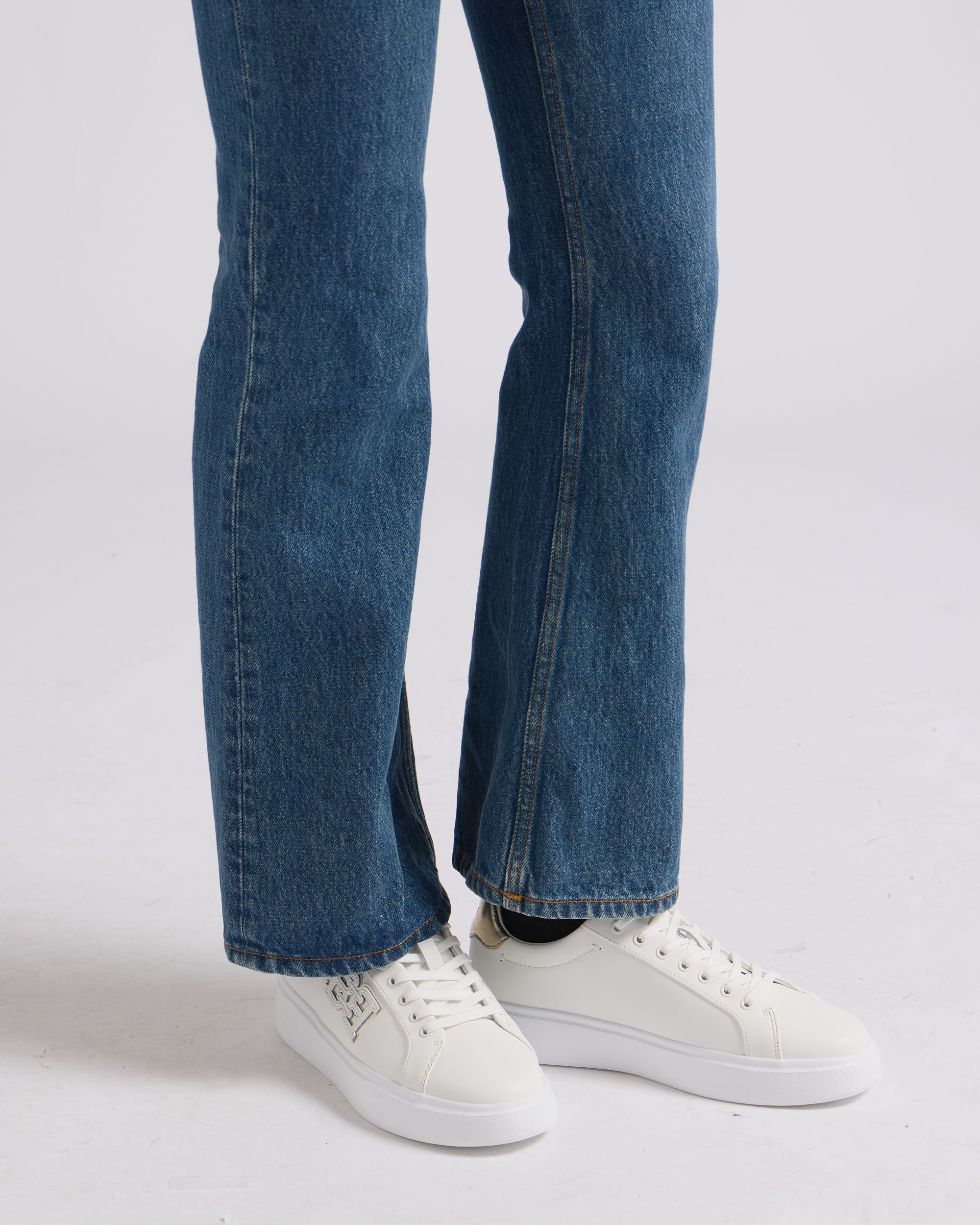 Blayze Sneaker in White and Gold Leather - Image 2