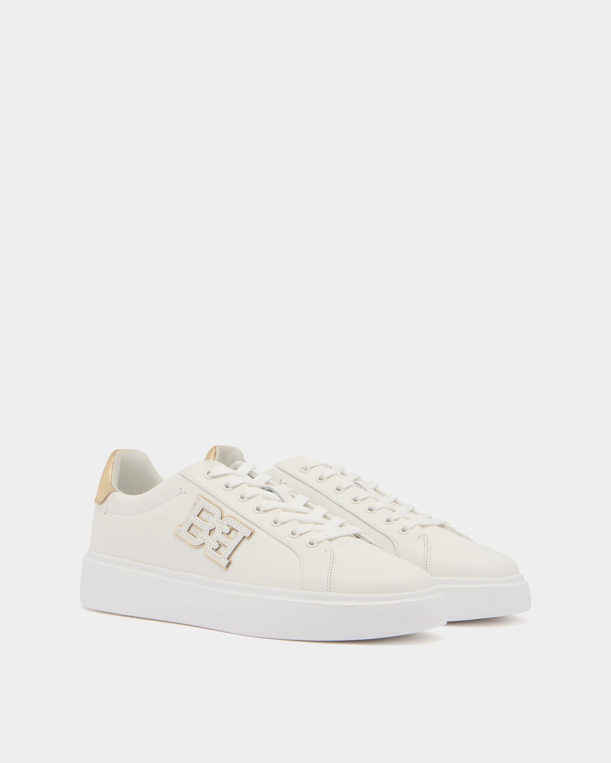 Blayze Sneaker in White and Gold Leather - Image 3