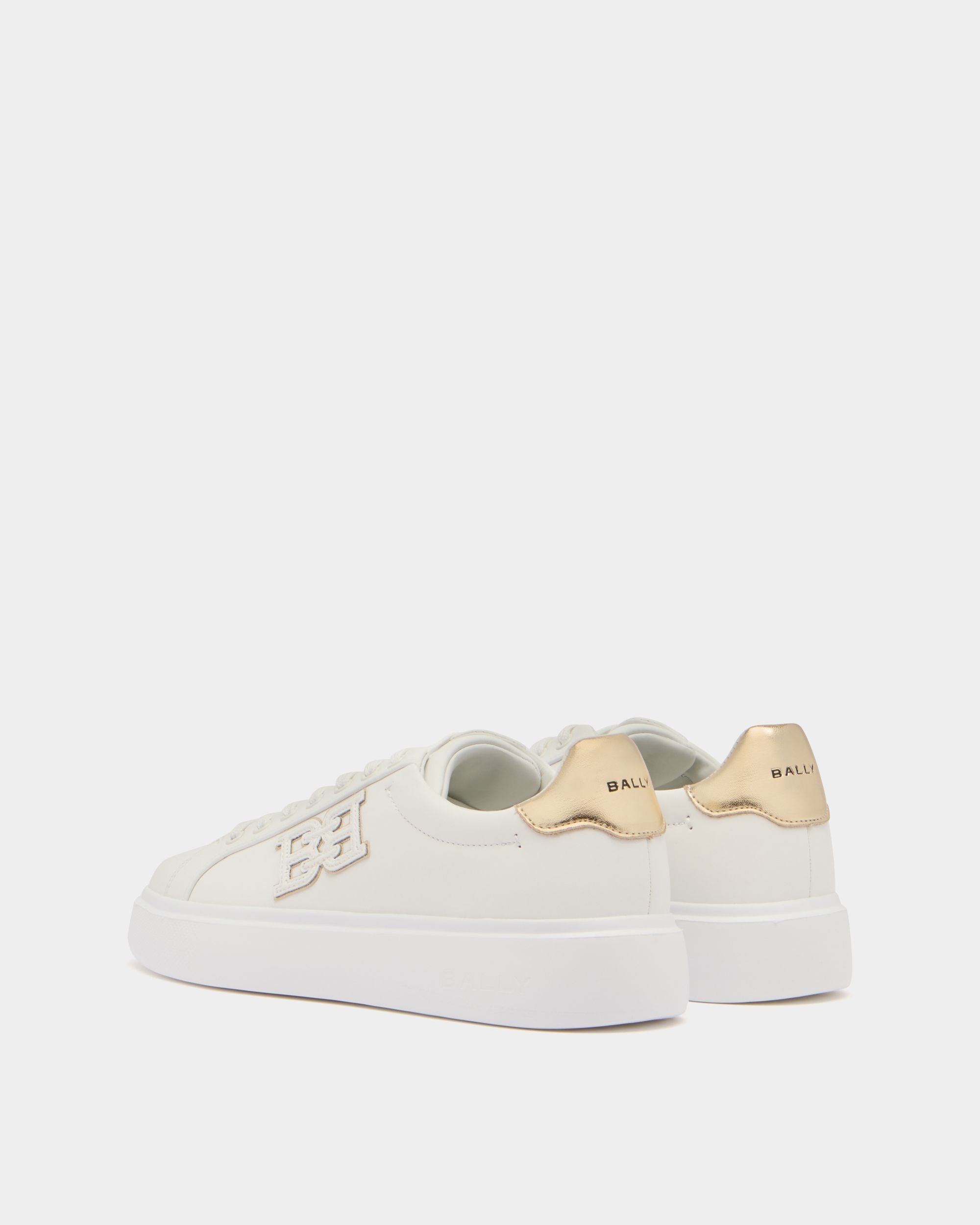 Blayze Sneaker in White and Gold Leather - Image 4