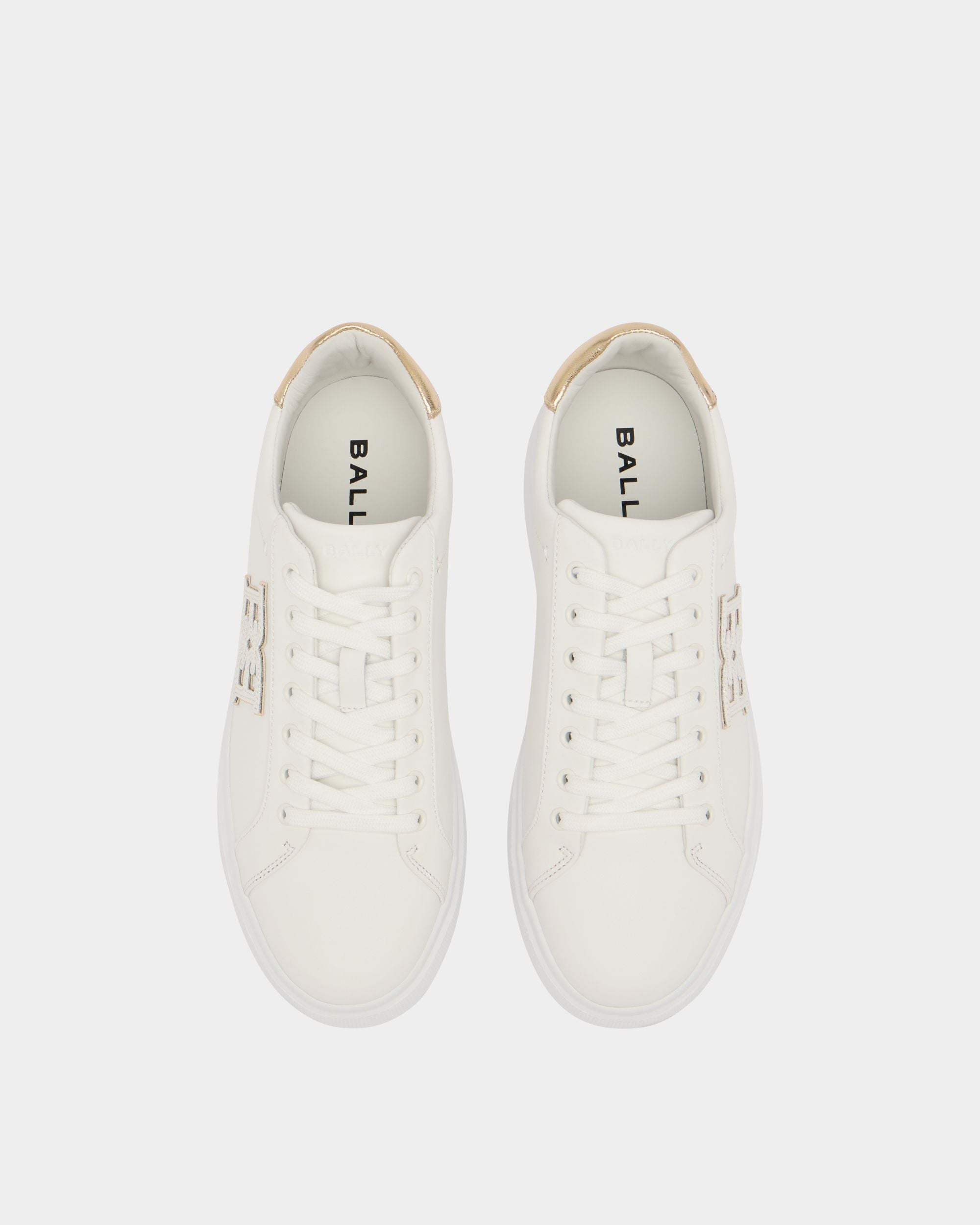 Blayze Sneaker in White and Gold Leather - Image 5
