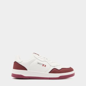 Jasper Sneaker in White and Red Leather