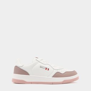 Jasper Sneaker in White and Pink Leather