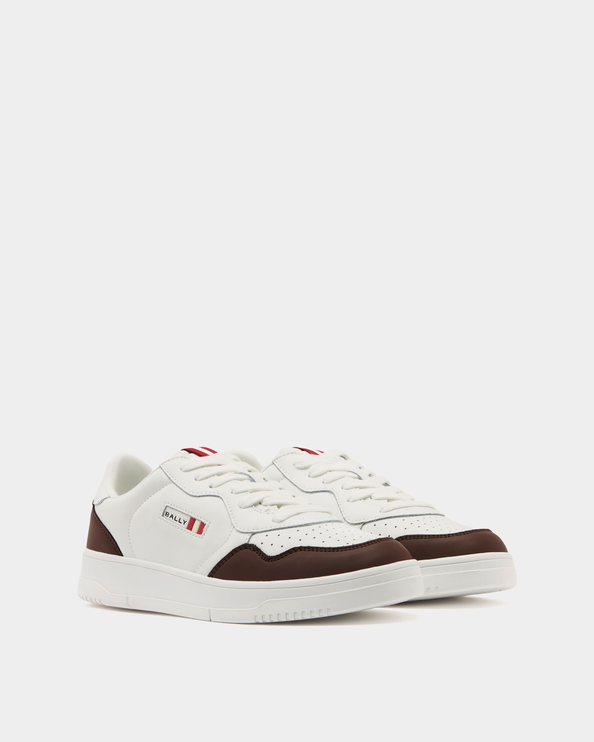 Jasper Sneaker in White and Brown Leather - Image 2