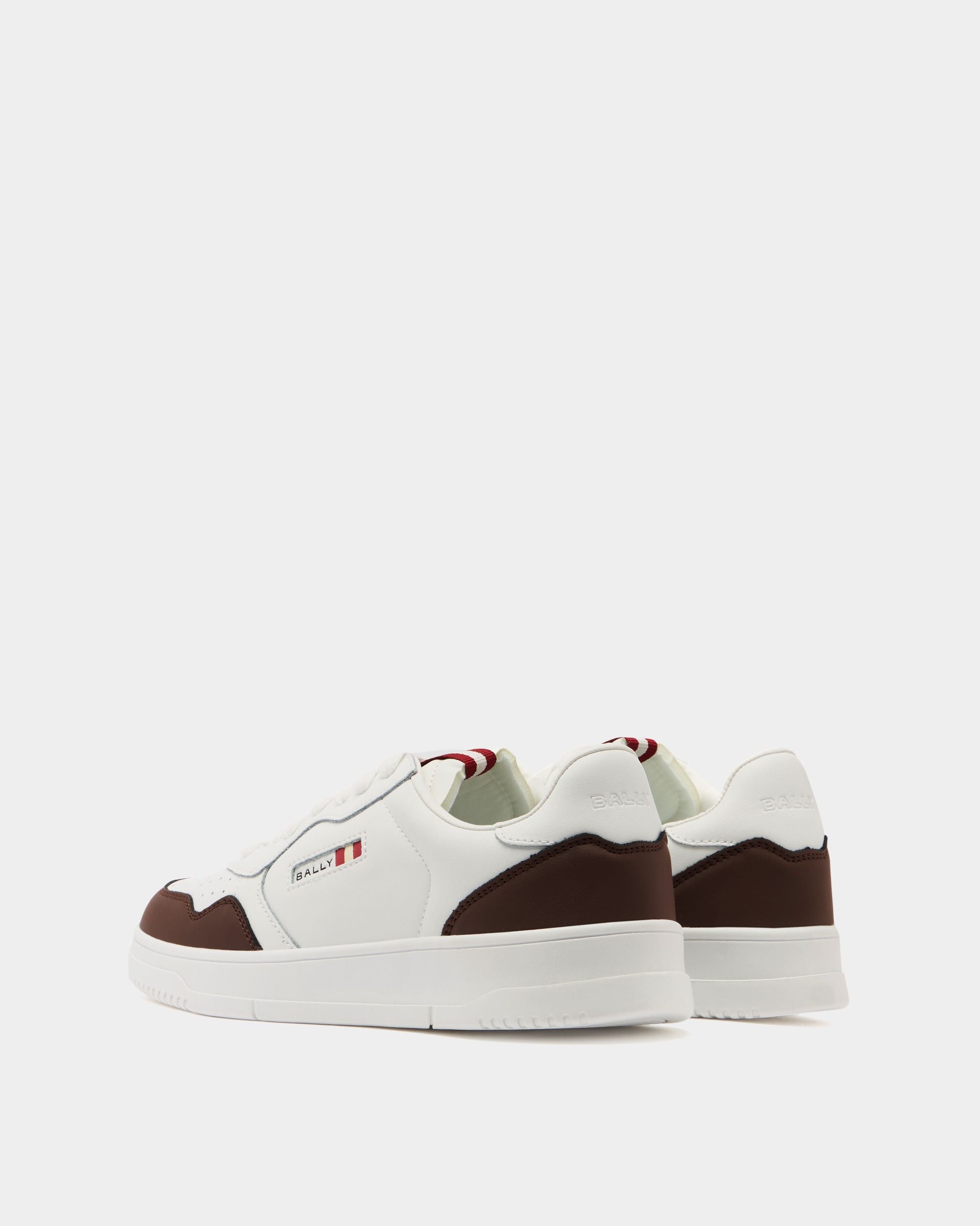 Jasper Sneaker in White and Brown Leather - Image 3