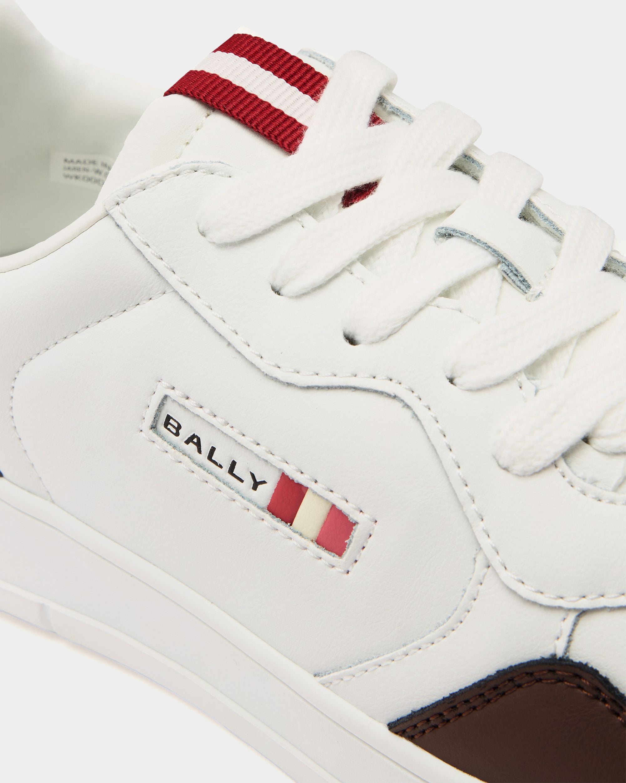 Jasper Sneaker in White and Brown Leather - Image 5