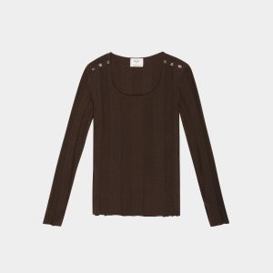 Wool Crewneck In Ebony Brown