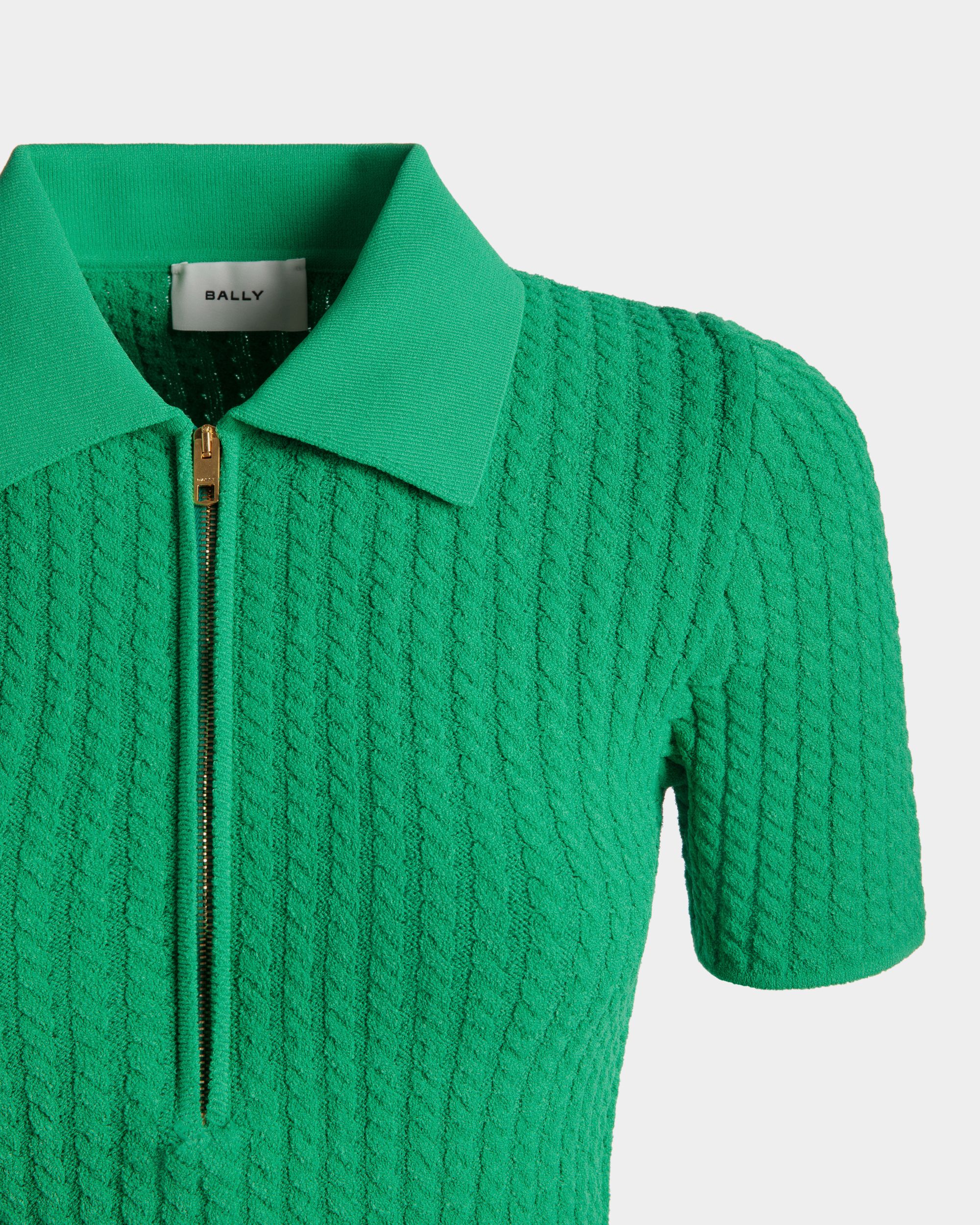 Half Zip Polo Shirt in Knit Fabric - Image 2