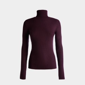 Roll Neck Sweater In Orchid Wool