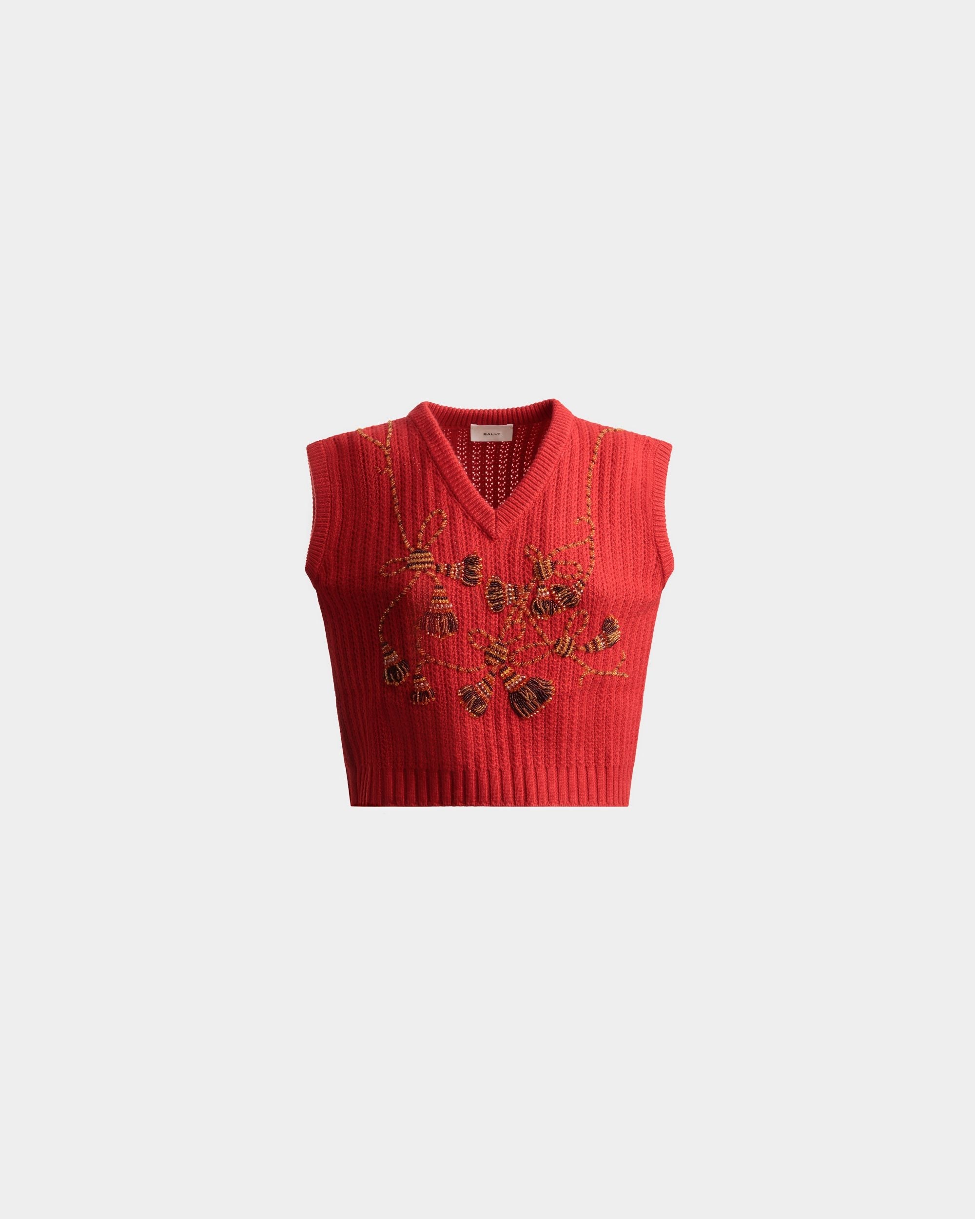 Vest In Red Cashmere