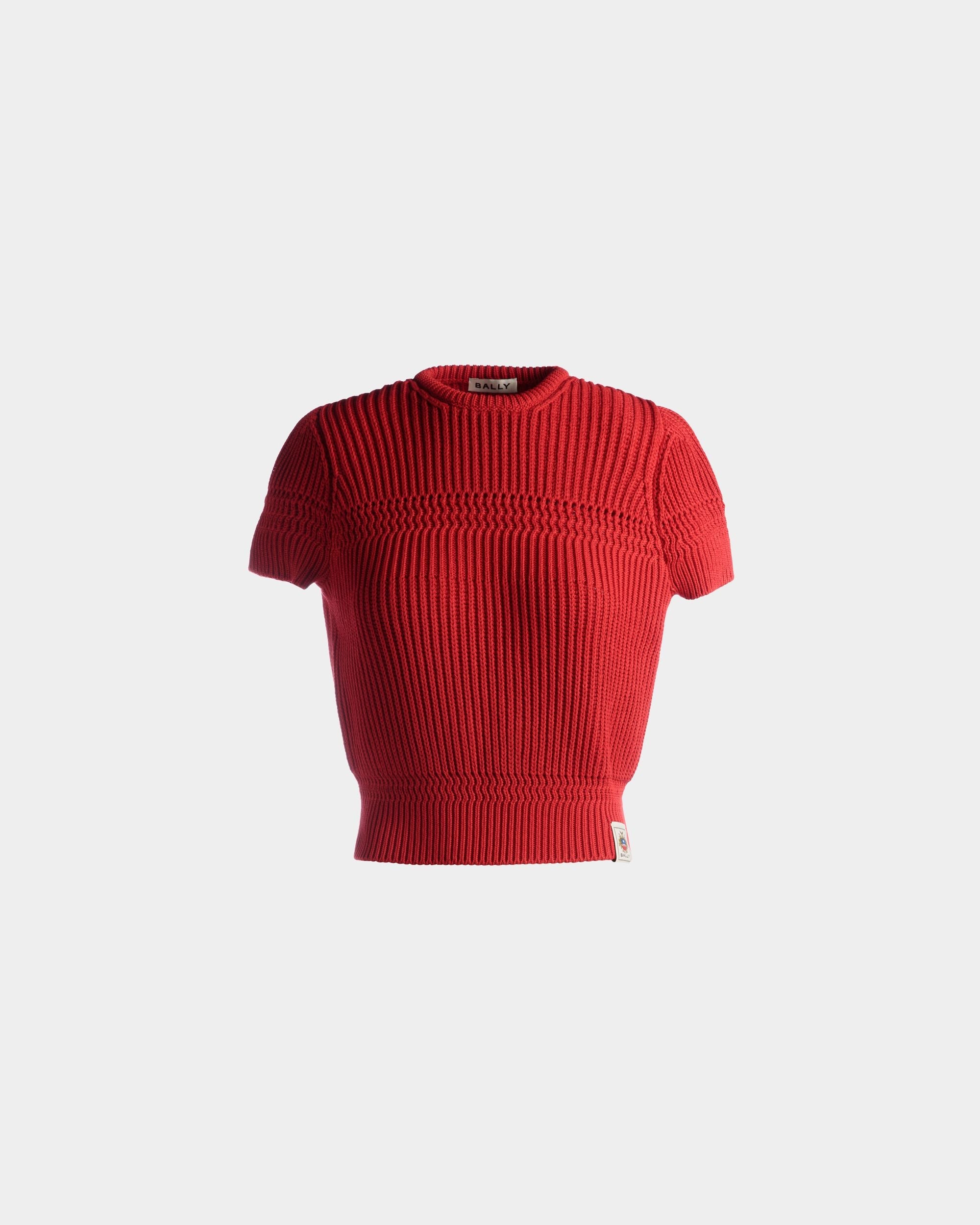 Knit Top in Candy Red Cotton