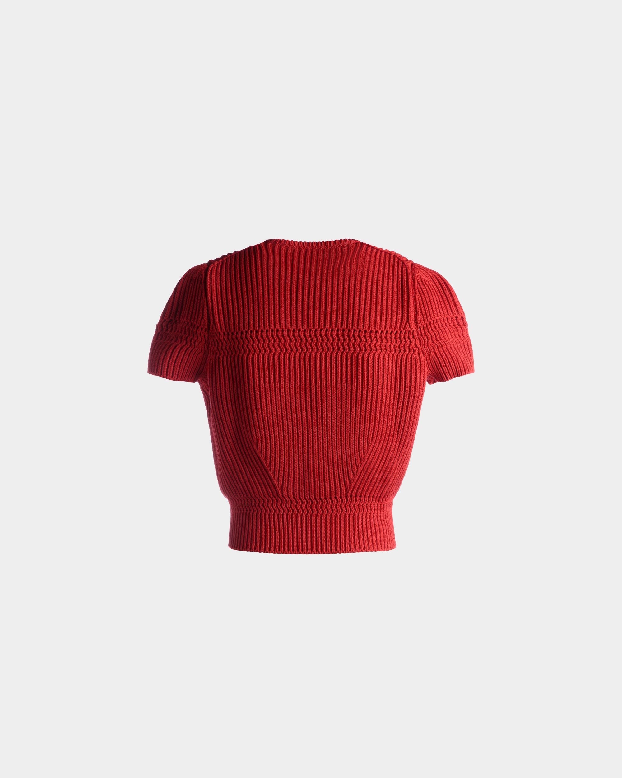 Knit Top in Candy Red Cotton - Image 3