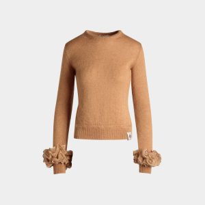 Knit Top In Light Beige Mohair And Silk