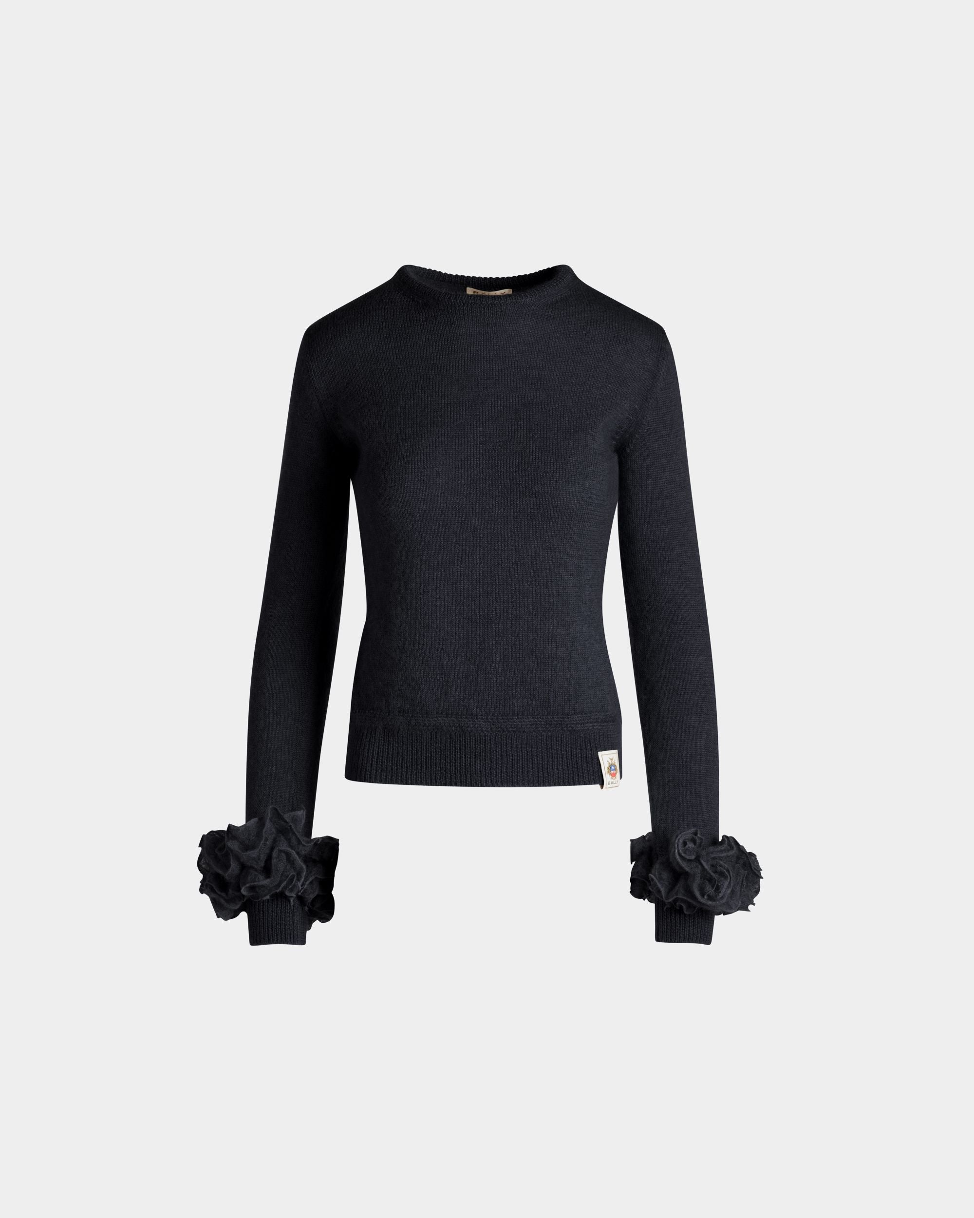 Knit Top In Navy Blue Mohair And Silk
