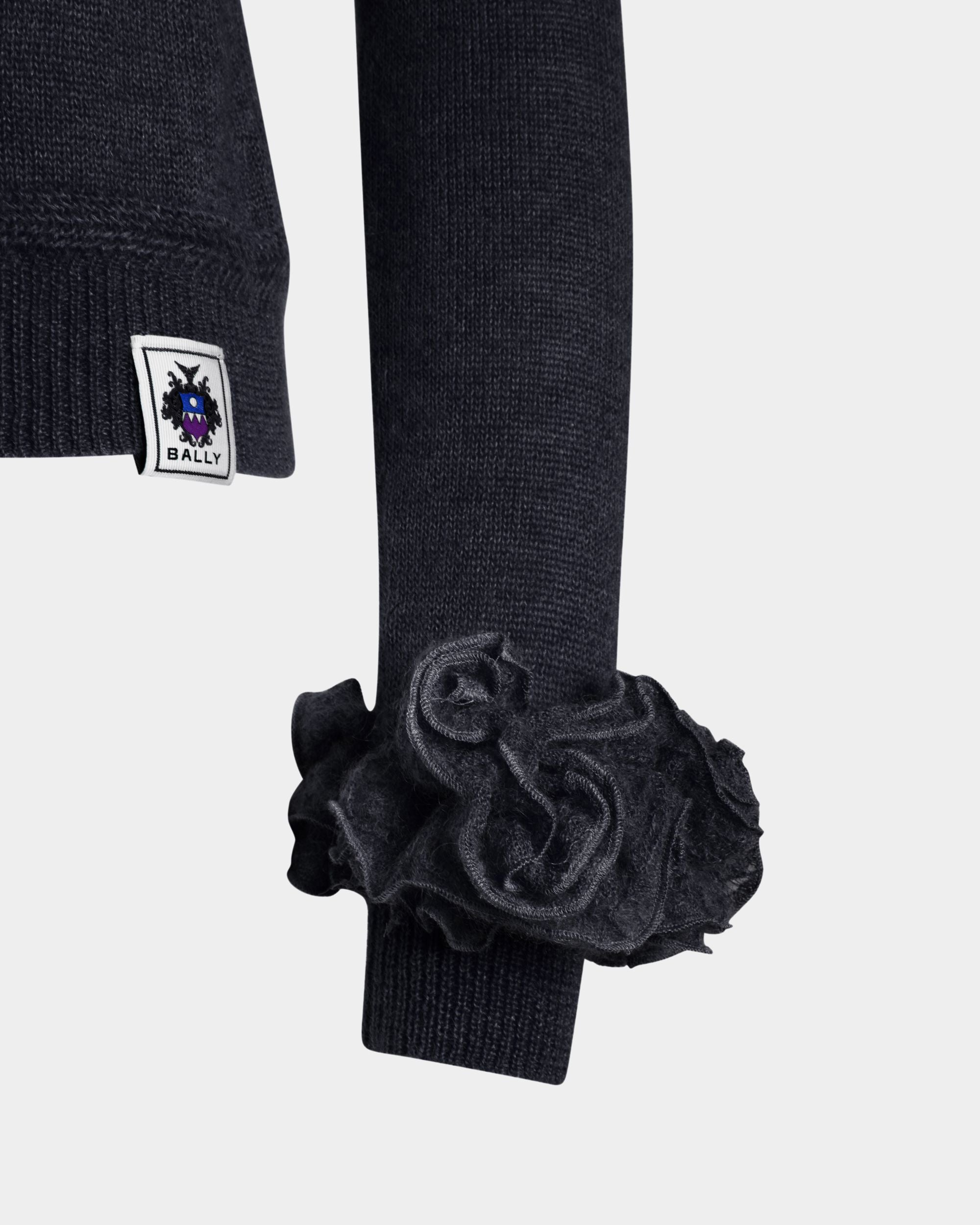 Knit Top In Navy Blue Mohair And Silk - Image 4