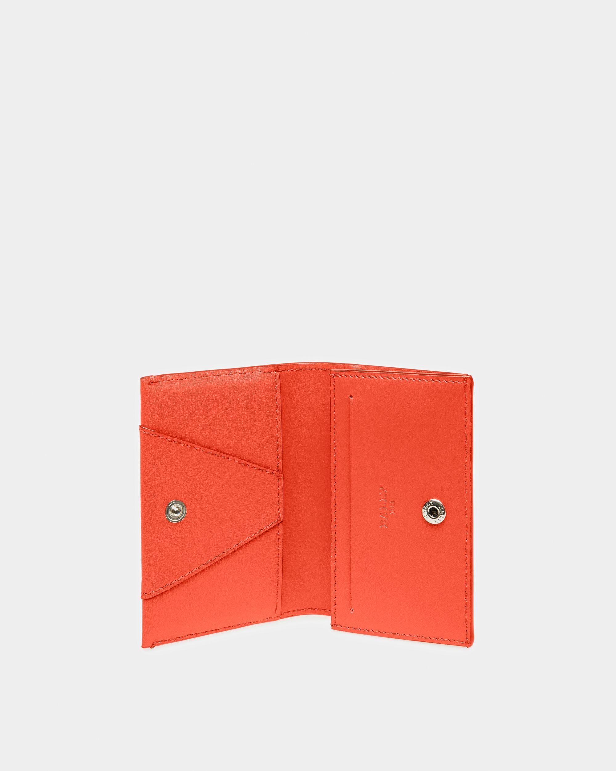 Annye Leather Business Card Holder In Orange - Image 3
