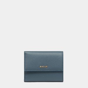 Wallet in Blue Grained Leather