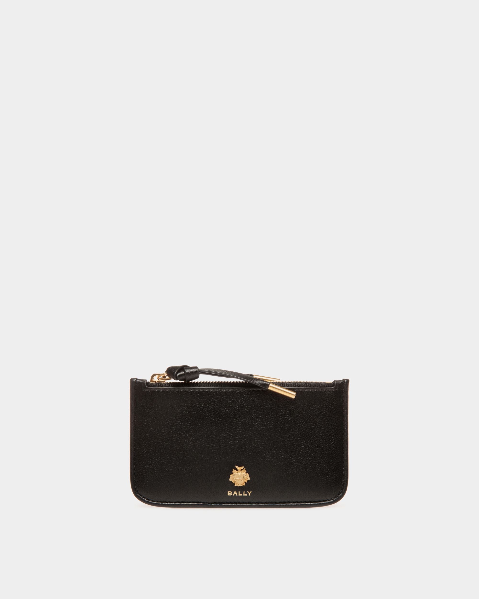 Bally Essential Zipped Card Holder in Black Leather