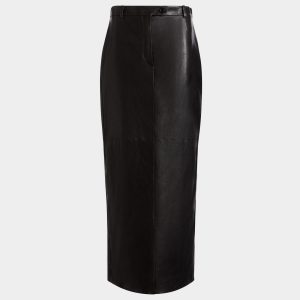Long Skirt In Black Leather