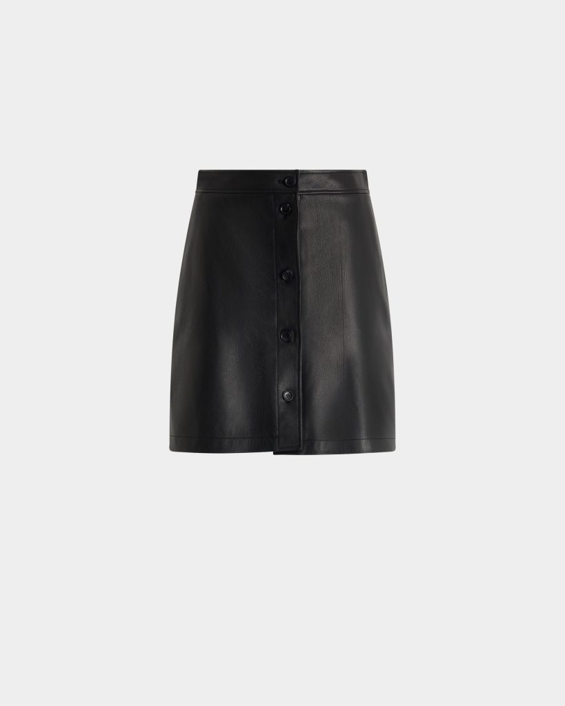 Mini Skirt in Black Leather
