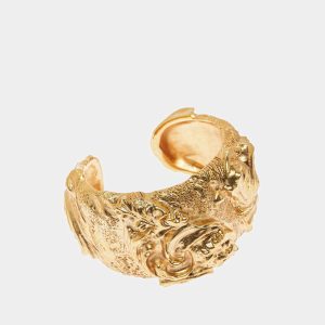 Sculptural-Effect Chunky Cuff Bracelet In Yellow-Gold