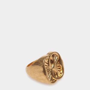 Emblem Ring in Gold Eco Brass