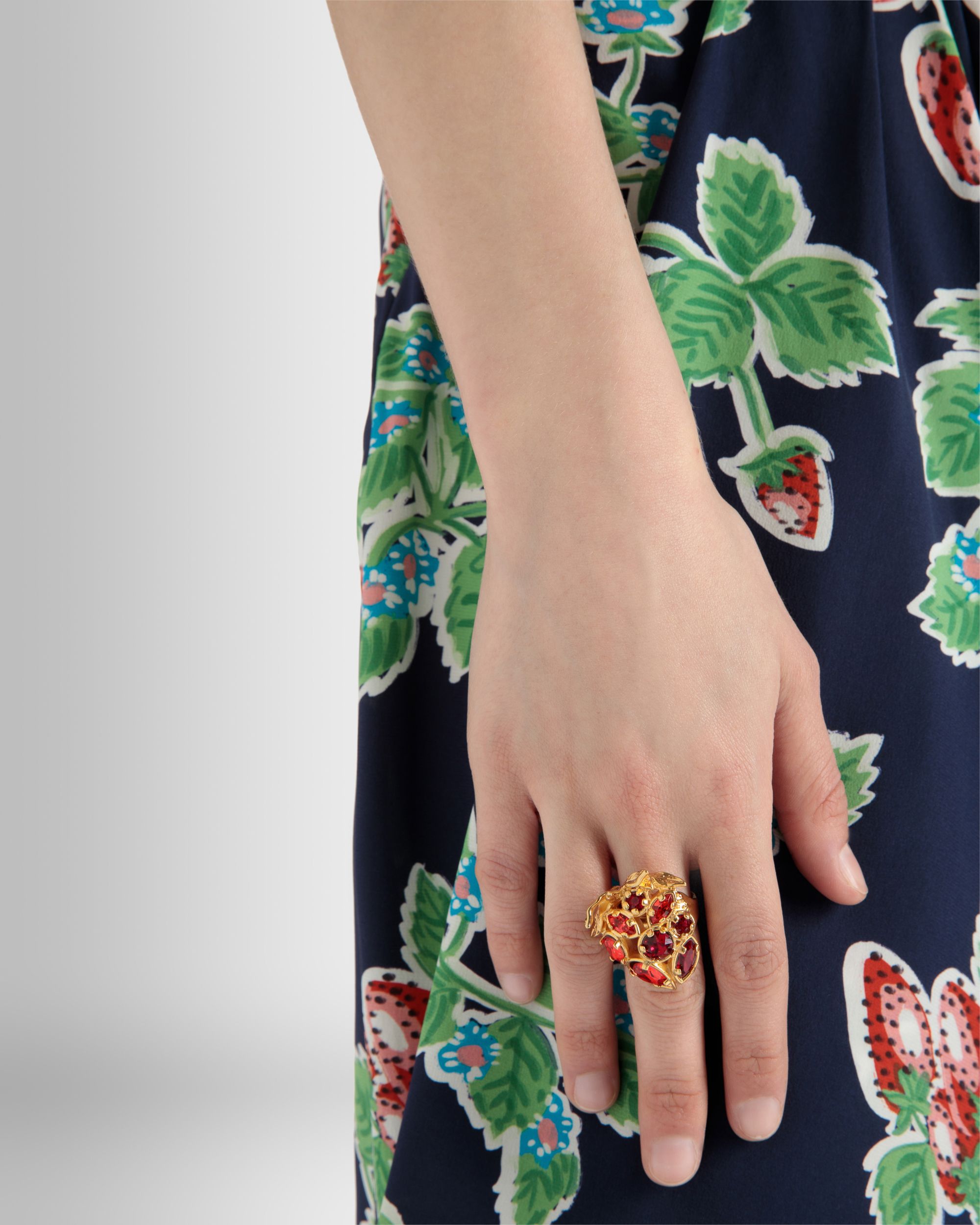 Deco Ring in Gold Eco Brass and Crystals - Image 2