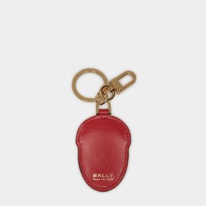 Unda Keychain In Red Leather