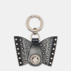 B-Bow Charm in Black Leather