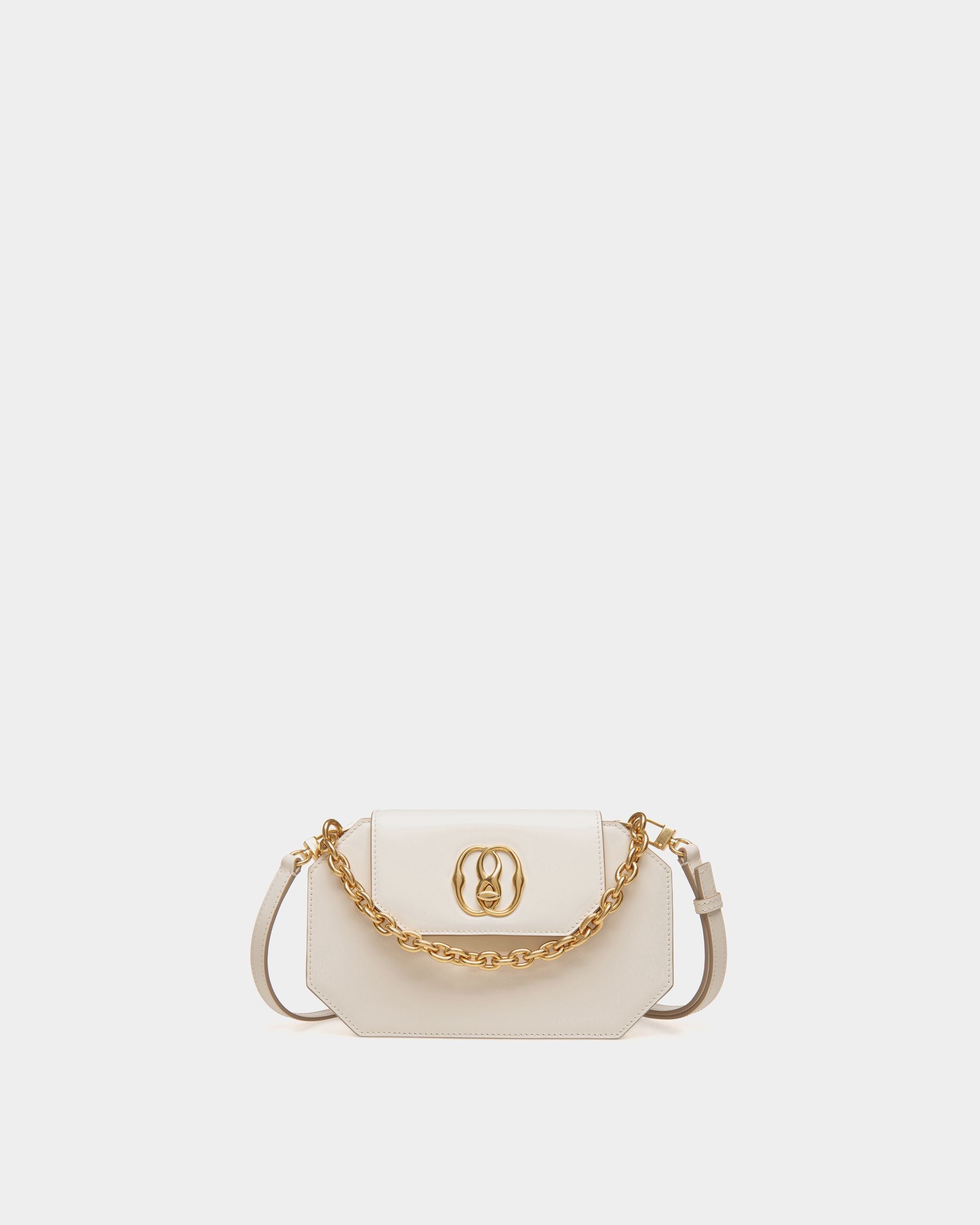 Emblem Mini Bag in White Brushed Leather