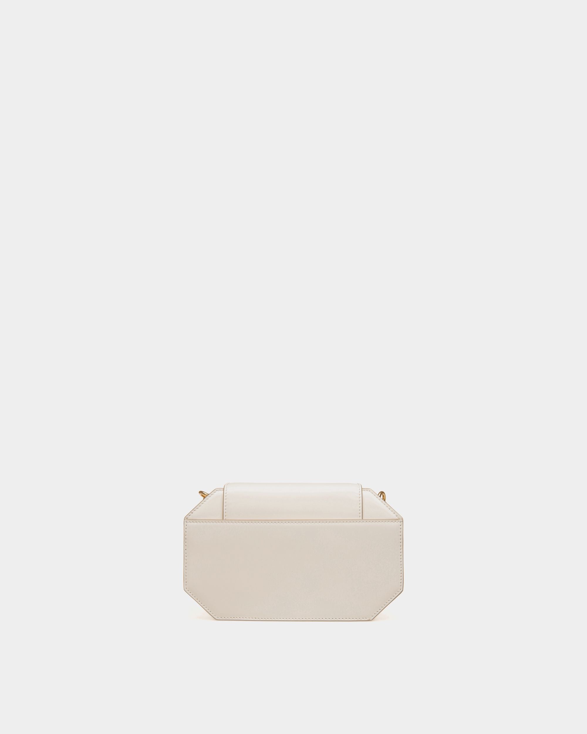 Emblem Mini Bag in White Brushed Leather - Image 2