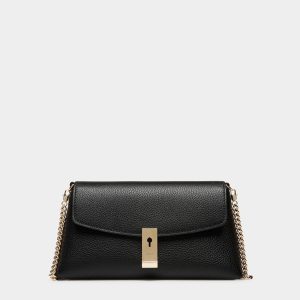 Lock Me Multifunctional Minibag In Black Grained Leather