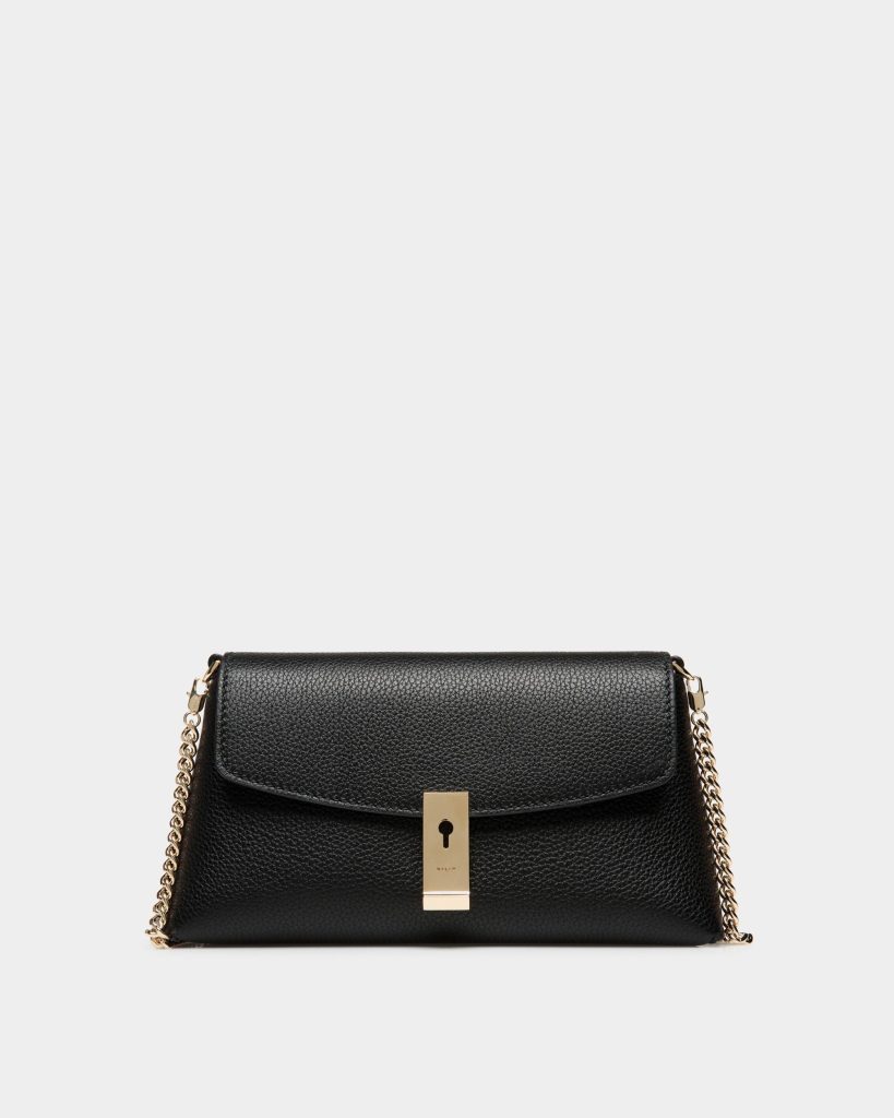 Lock Me Multifunctional Minibag In Black Grained Leather