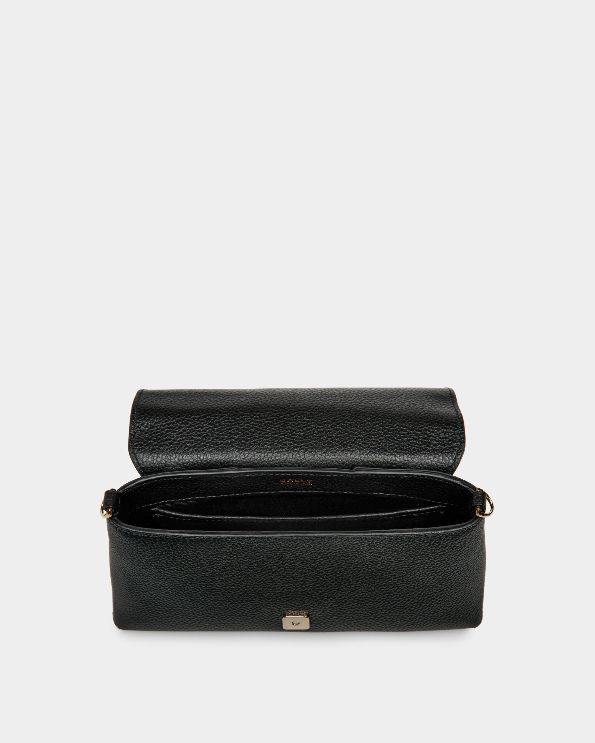 Lock Me Multifunctional Minibag In Black Grained Leather - Image 3