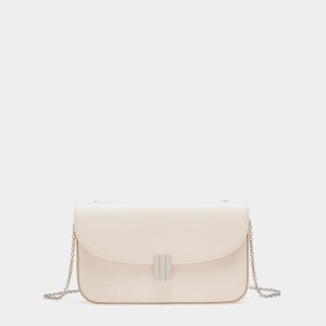 Ollam Phone Wallet in White Leather