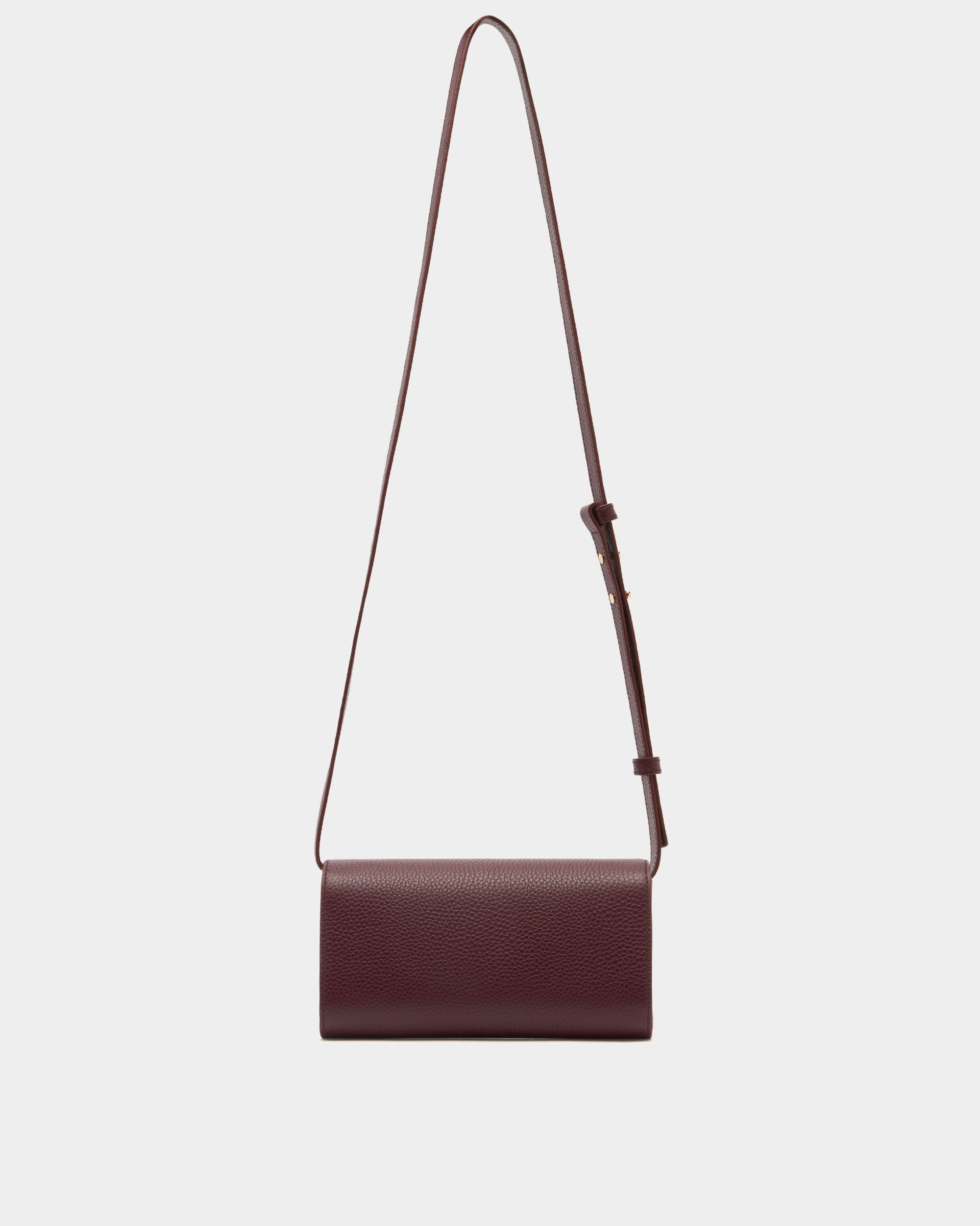 Phone Wallet in Dark Bordeaux Grained Leather - Image 3