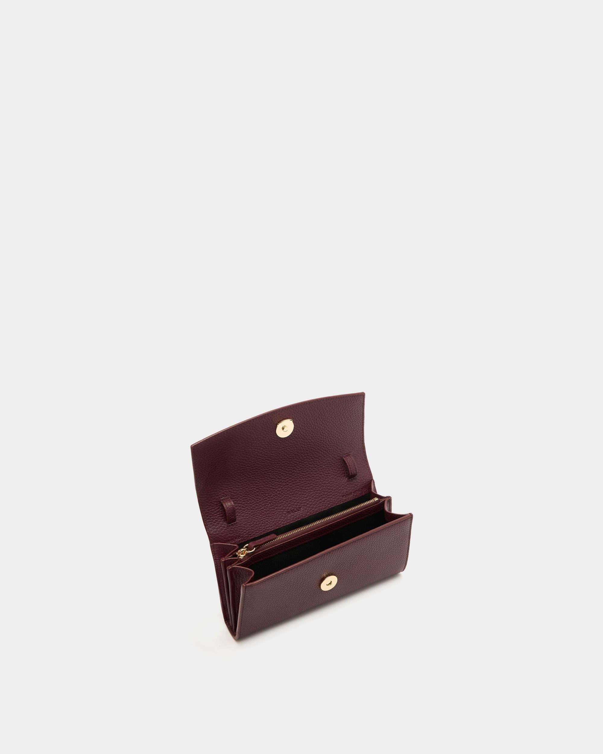 Phone Wallet in Dark Bordeaux Grained Leather - Image 5