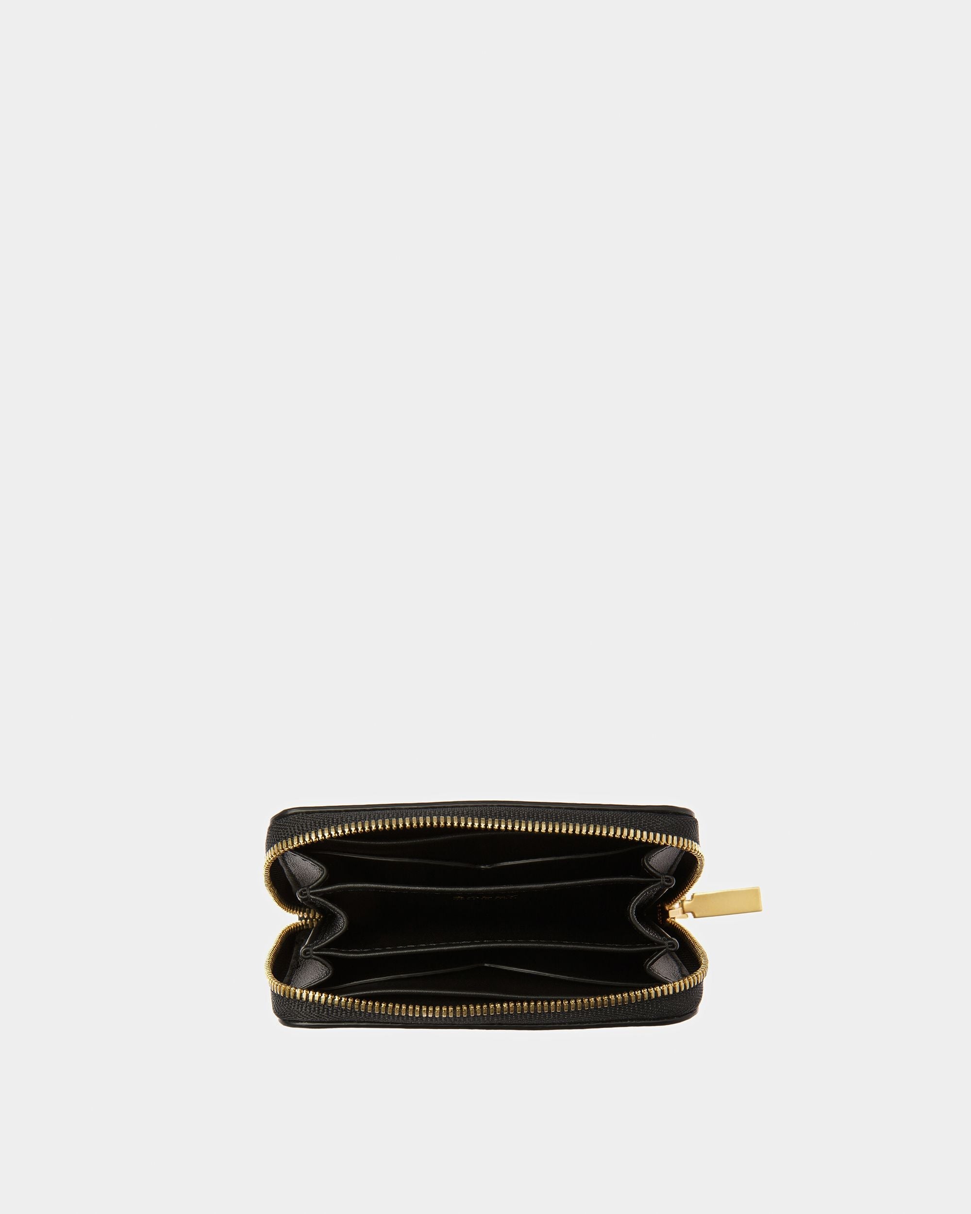 Emblem Coin & Card Wallet in Black Leather - Image 3