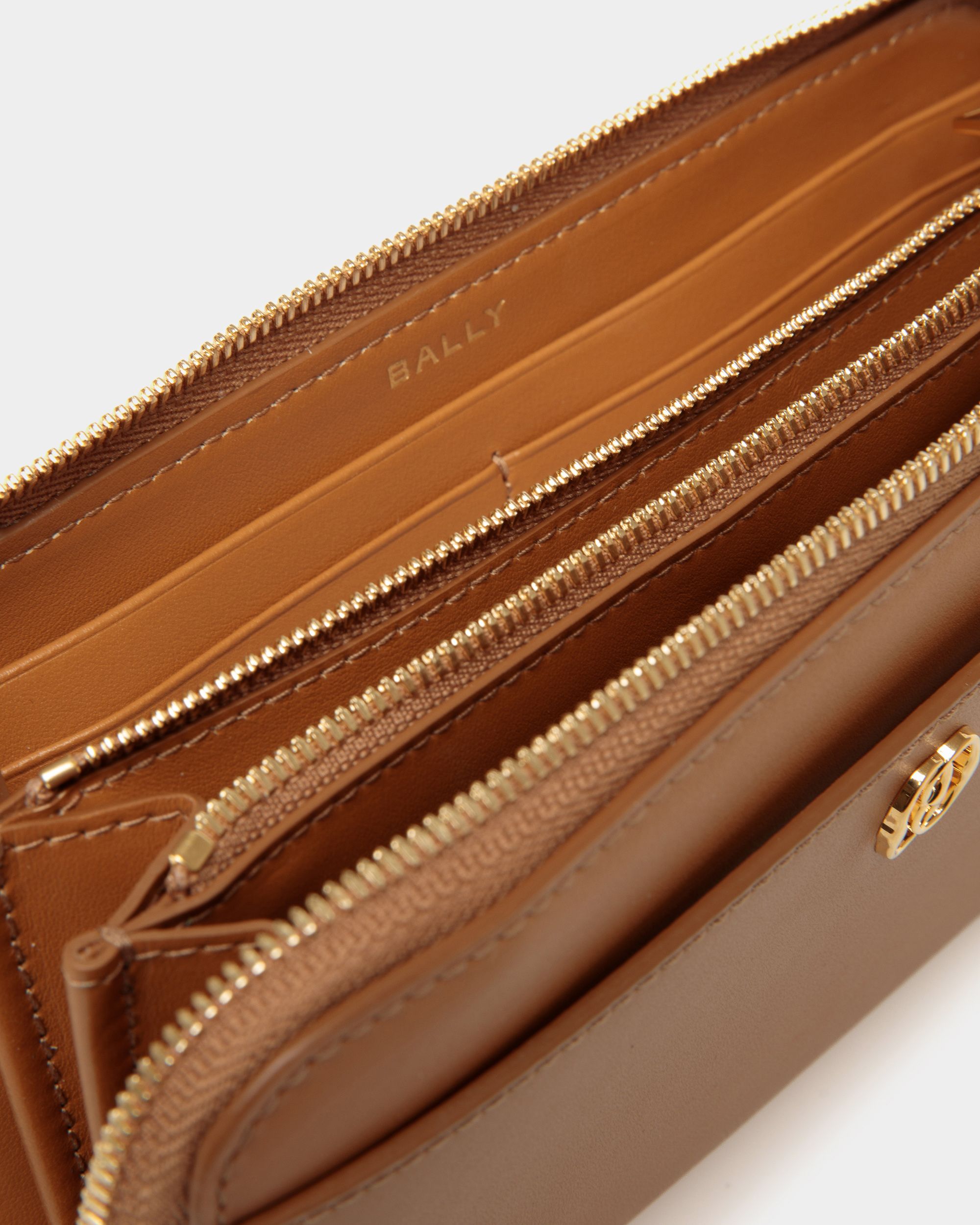 Emblem Long Wallet In Brown Leather - Image 4