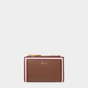 Code Wallet In Brown Leather