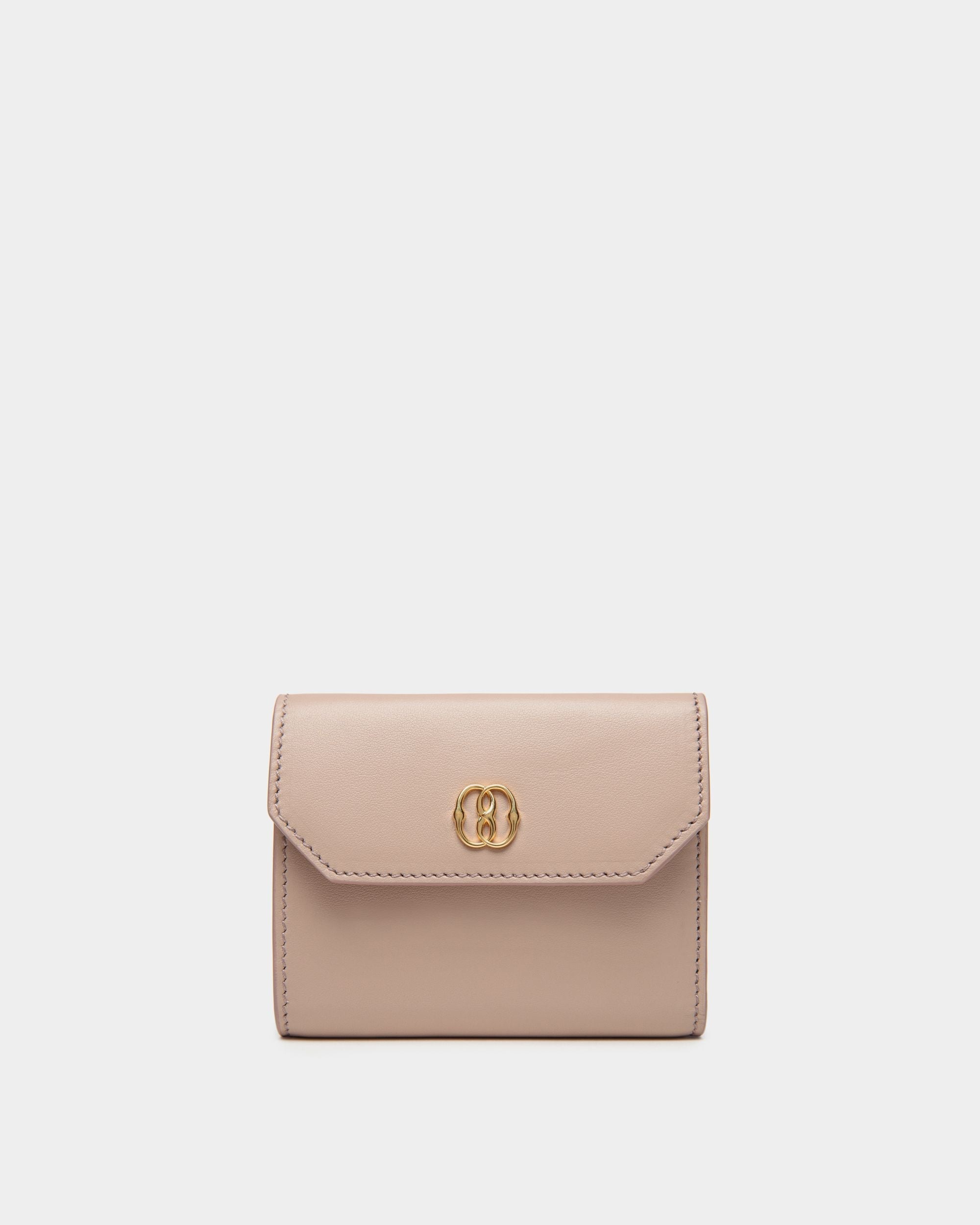 Emblem Wallet In Light Beige Leather