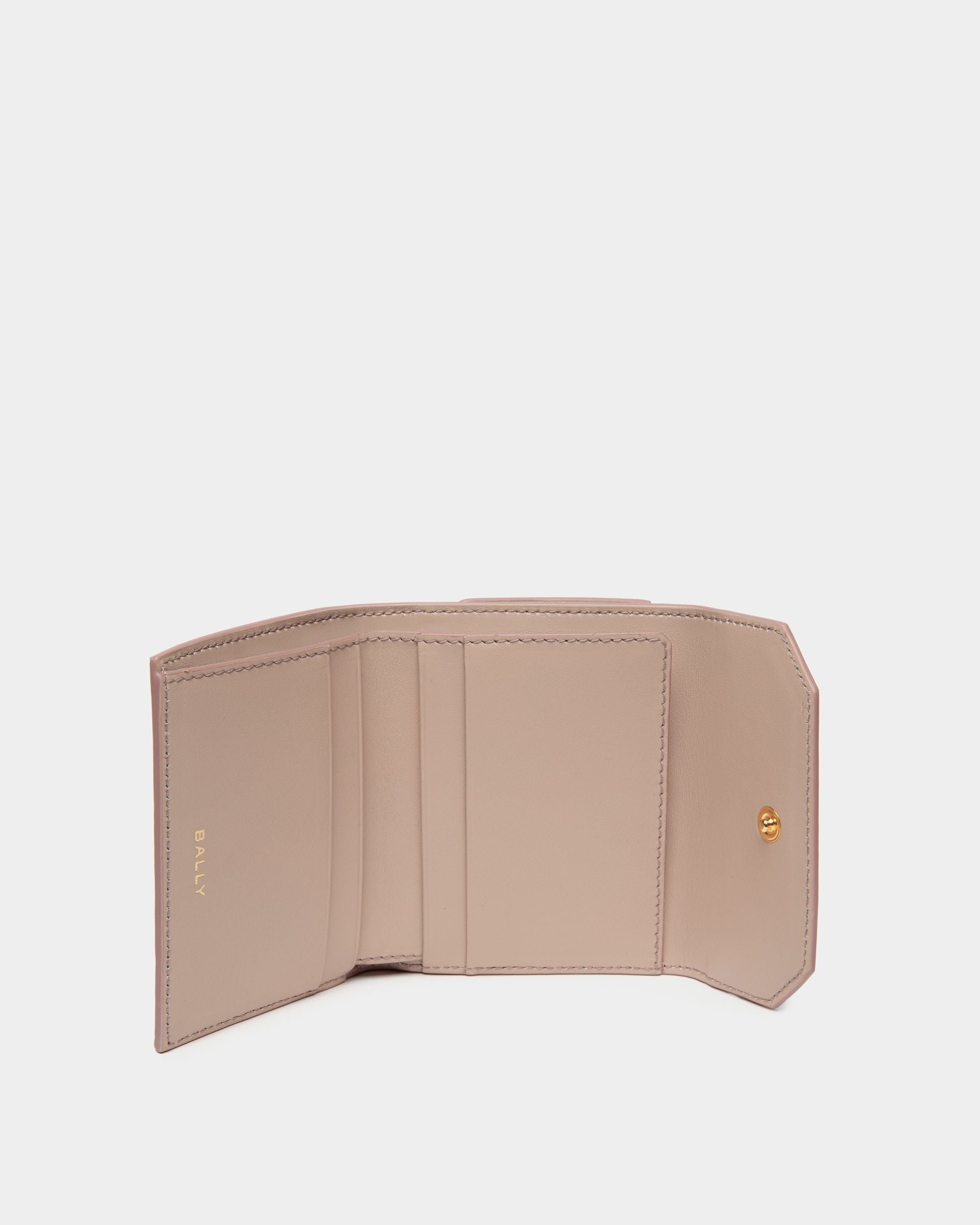 Emblem Wallet In Light Beige Leather - Image 3