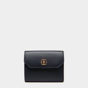 Emblem Wallet in Navy Blue Leather