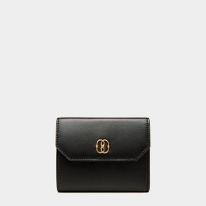 Emblem Wallet In Black Leather