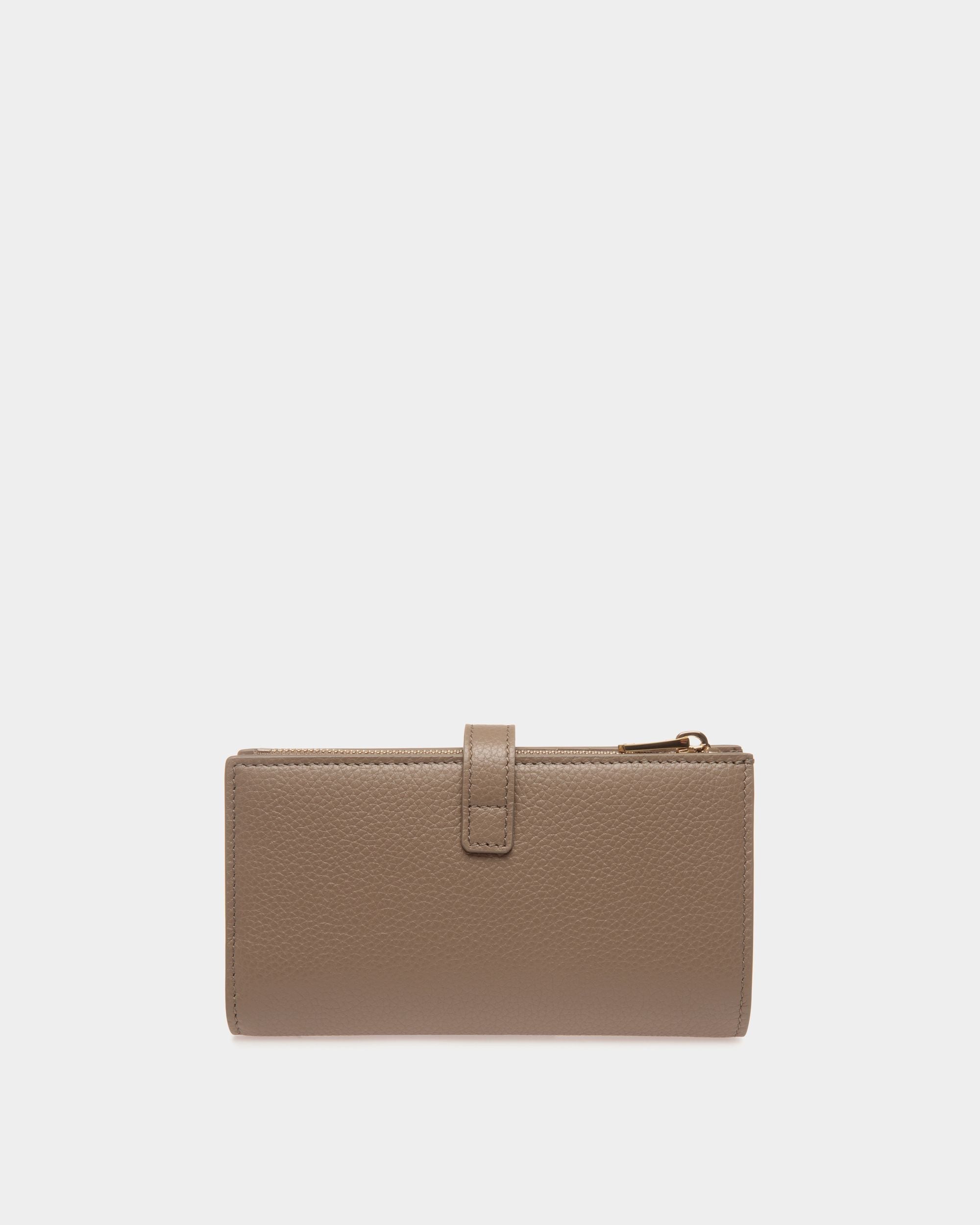 Lock Me Long Wallet in Taupe Grained Leather - Image 2
