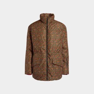 Winter Capsule Puffer Jacket With Alpine Flowers in Multicolor Recycled Nylon