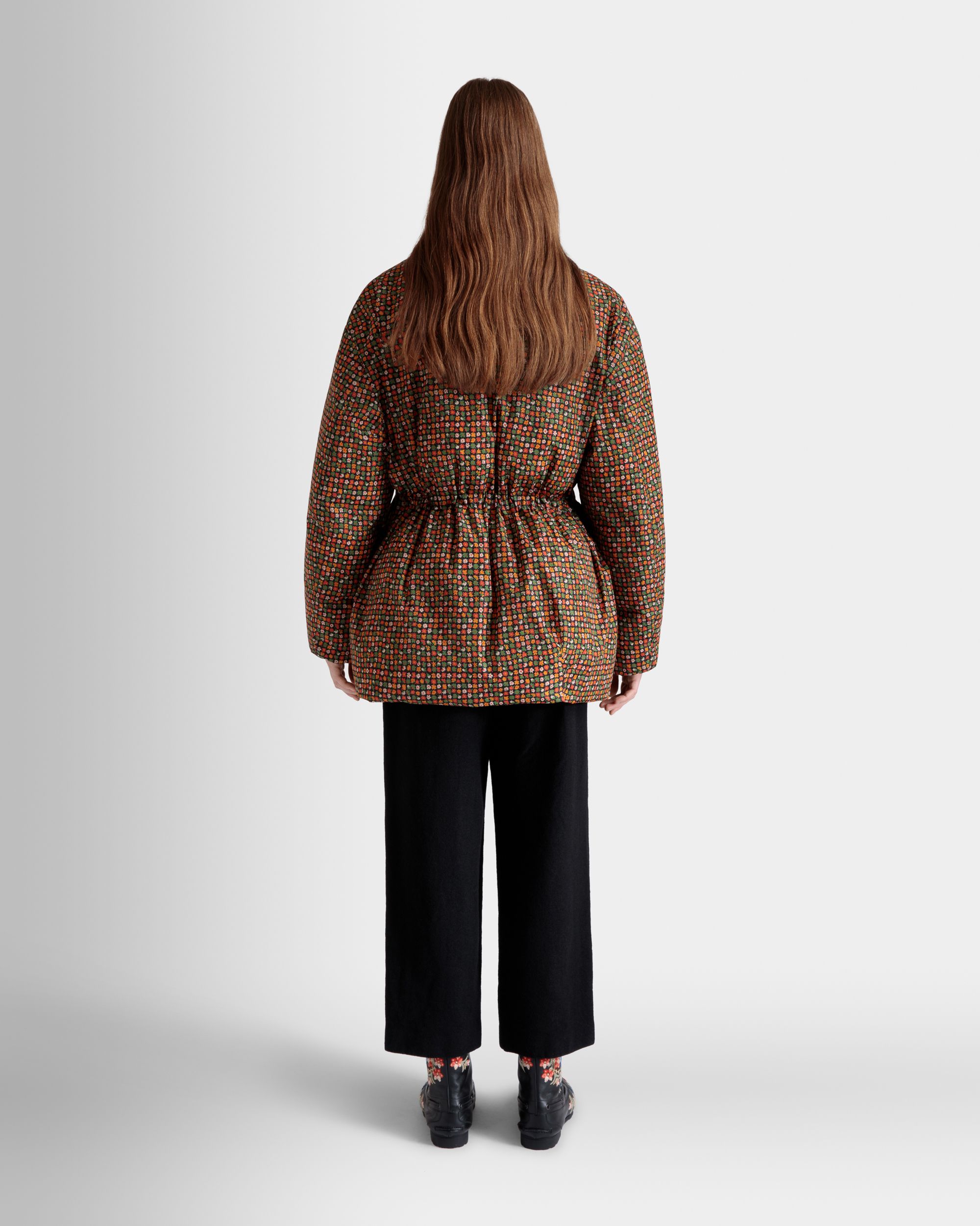 Winter Capsule Puffer Jacket With Alpine Flowers in Multicolor Recycled Nylon - Image 6