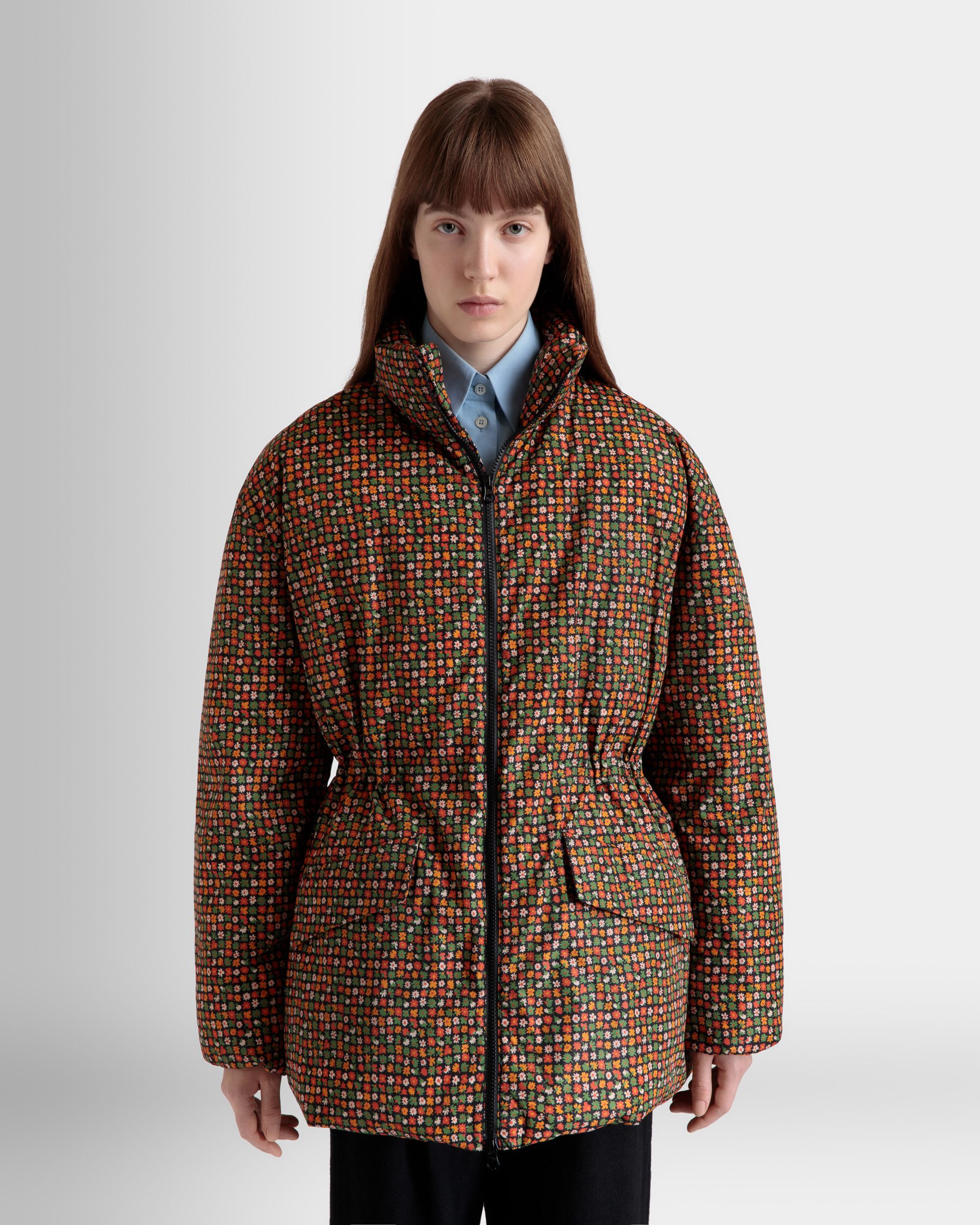 Winter Capsule Puffer Jacket With Alpine Flowers in Multicolor Recycled Nylon - Image 8
