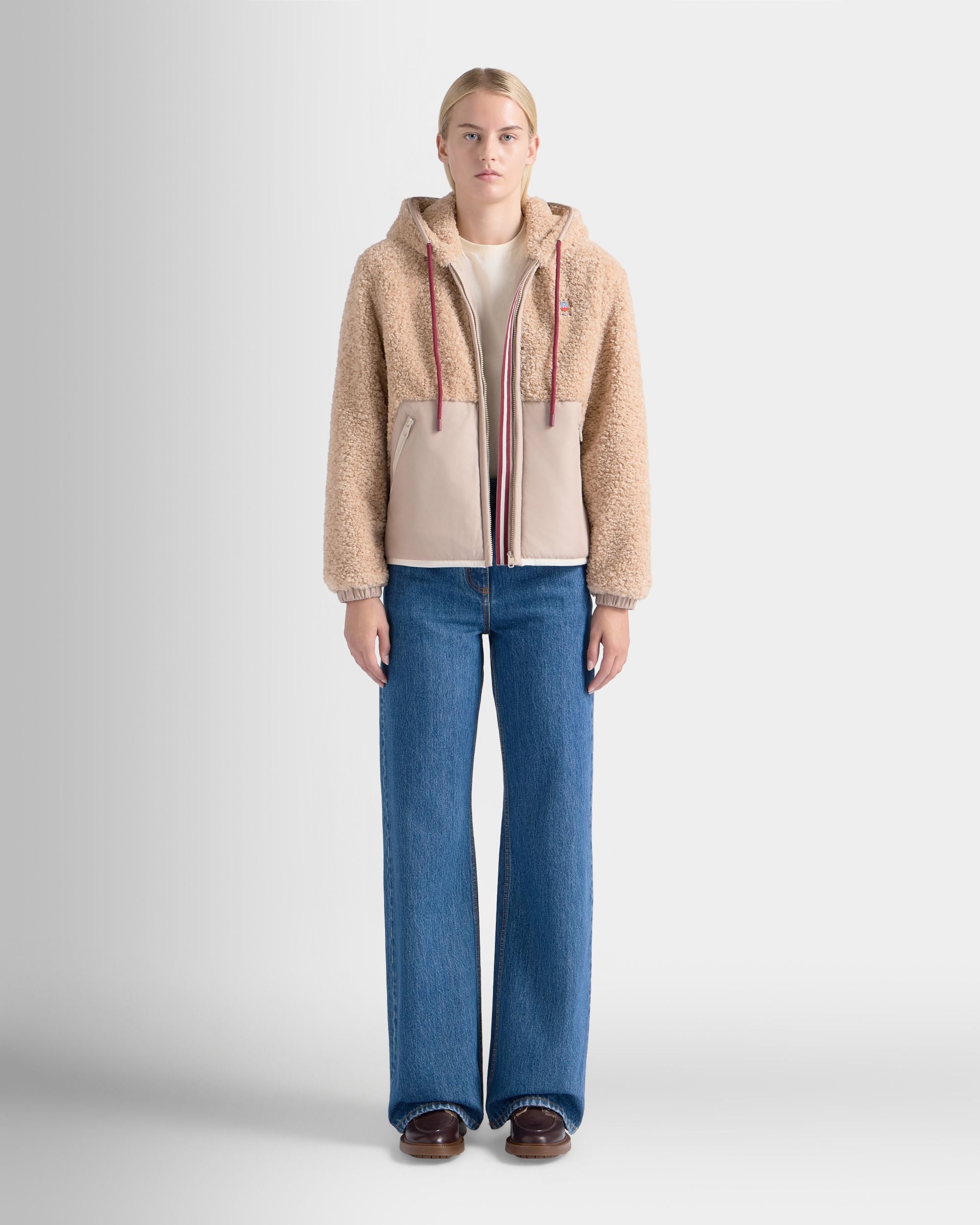 Fleece Jacket in Beige Polyester - Image 2