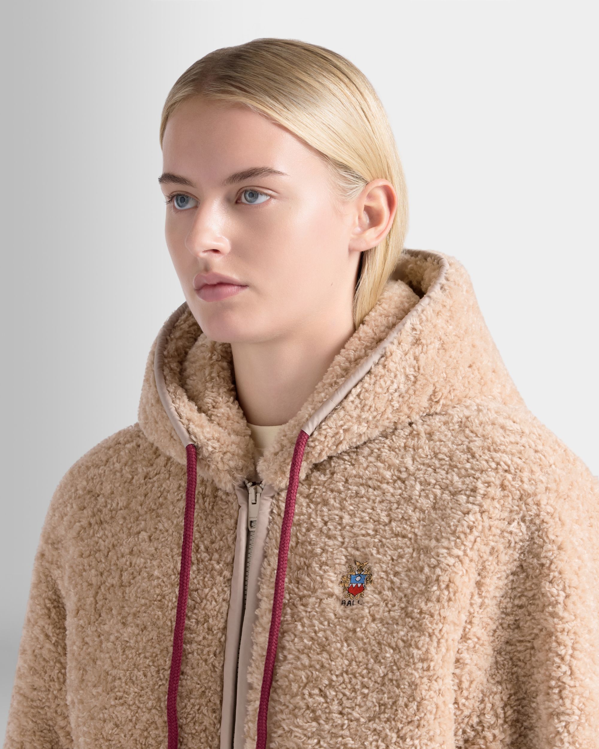 Fleece Jacket in Beige Polyester - Image 3