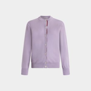 Cardigan in Light Mauve Wool
